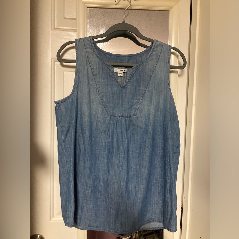 Sleeveless/tank Blue Jean blouse